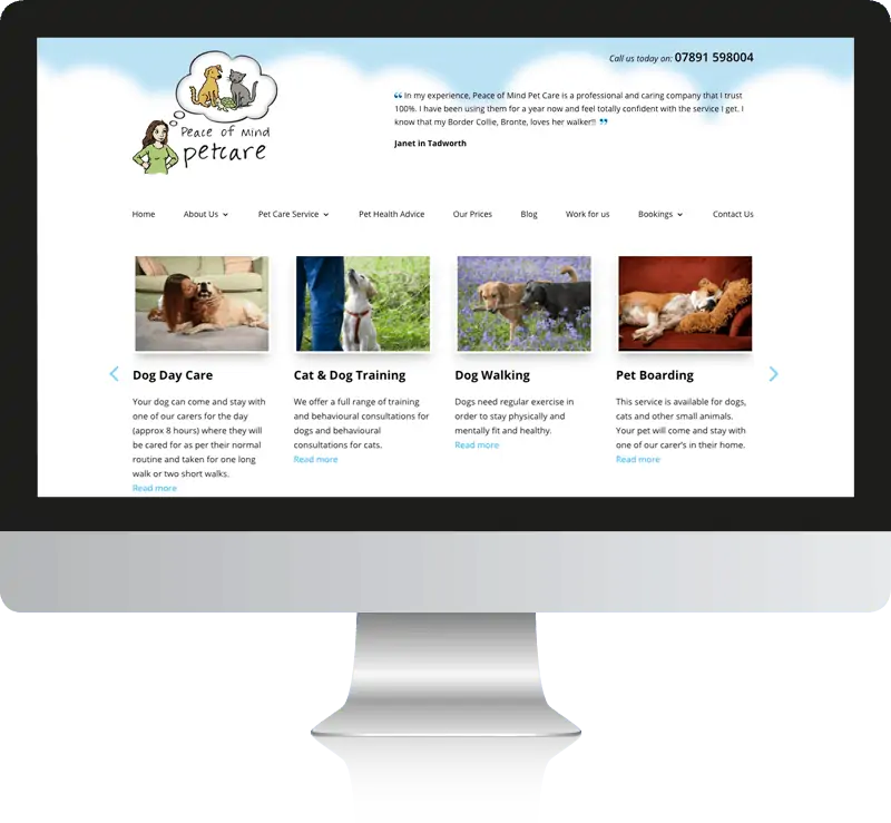 Pet Website Design For Peace Of Mind Pet Care