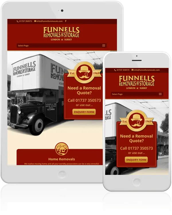 Funnells Removals Company Responsive Web Design