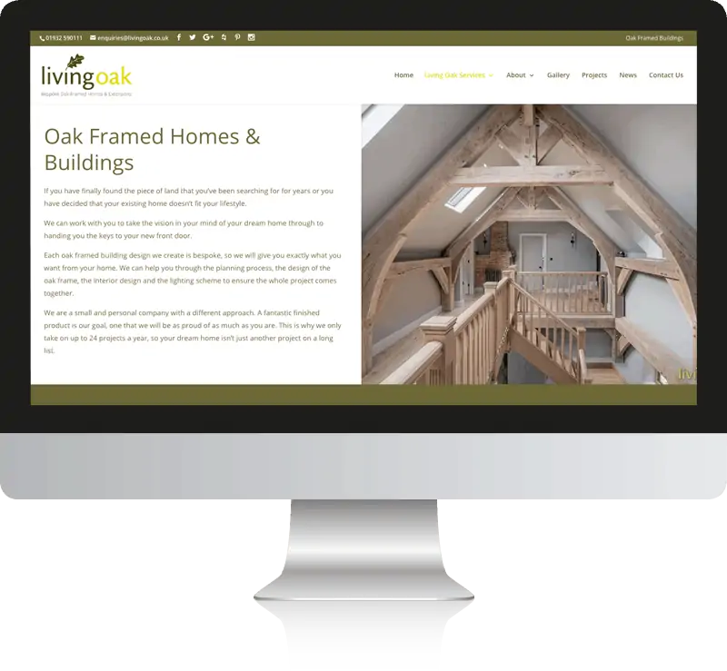 Living Oak Framed Web design