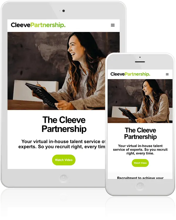 Responsive mobile web design for Cleeve Partnership
