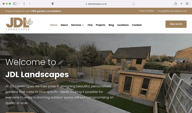 JDL Landscapes - Divi Web Design