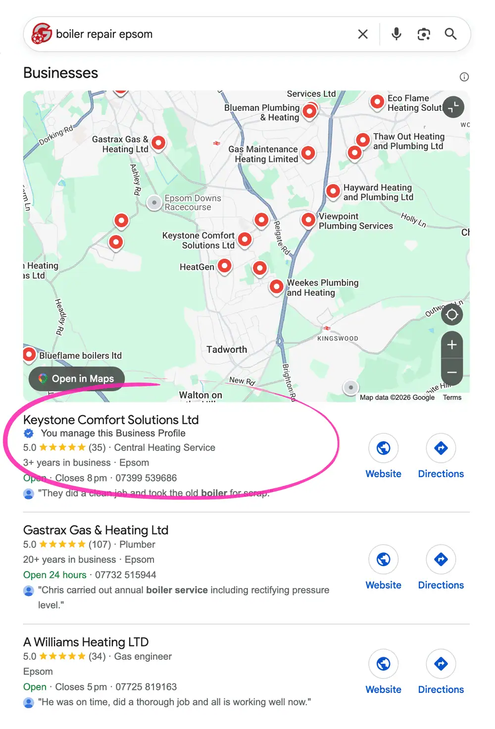Google Map Listings
